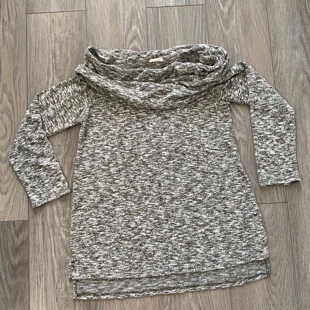 First Love Cowl Off Shoulder Lightweight Sweater